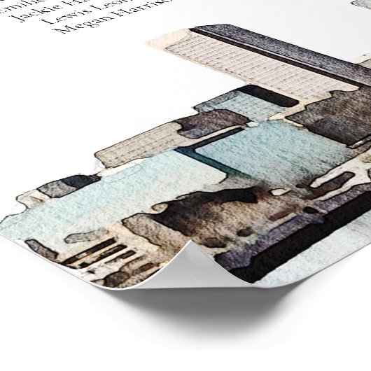 BALTIMORE Skyline Hochzeitstabelle Poster (Ecke)