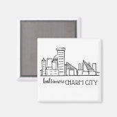 Baltimore Skyline Magnet (Vorderseite/Rückseite)