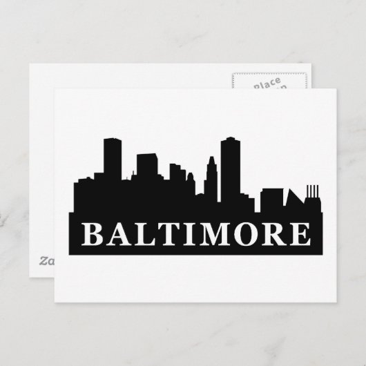 Baltimore Skyline Postkarte (Vorne/Hinten)