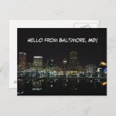 Baltimore Skyline Postkarte (Vorne/Hinten)