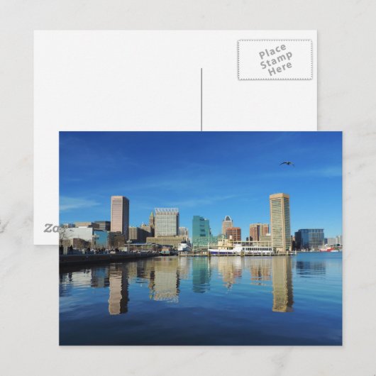 Baltimore Skyline Postkarte (Vorne/Hinten)