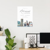 BALTIMORE Skyline Probe Abendessen Willkommenszeic Poster (Heimbüro)