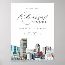 BALTIMORE Skyline Probe Abendessen Willkommenszeic