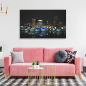 Baltimore Skyline und Boote in der Nacht Leinwanddruck (Insitu (Wohnzimmer))