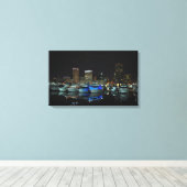 Baltimore Skyline und Boote in der Nacht Leinwanddruck (Insitu (Holzboden))