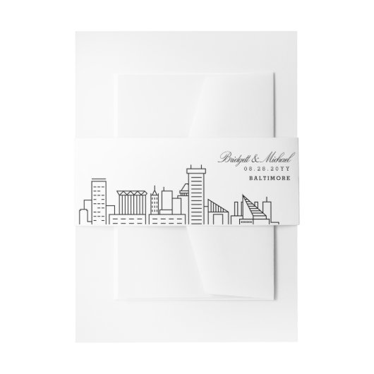 Baltimore Skyline Wedding | Einladungsbanderole (Vorderseite Beispiel)