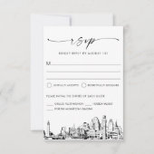 Baltimore Skyline Wedding RSVP Response Card Karte (Vorderseite)