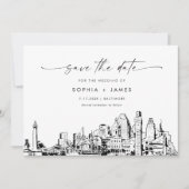 Baltimore Skyline Wedding Save the Date Card Einladung (Vorderseite)