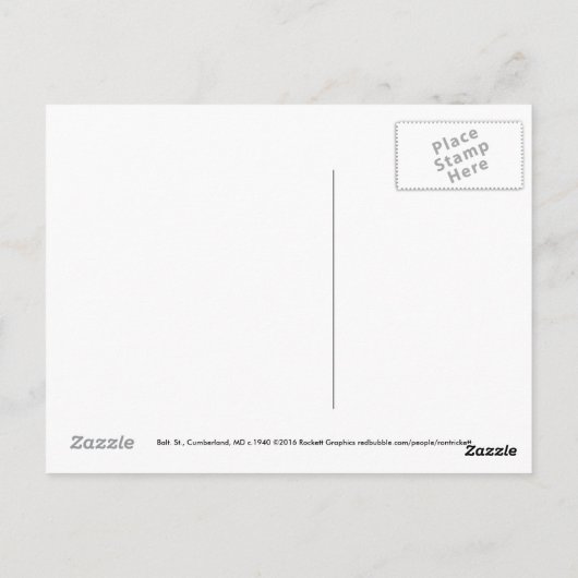 Baltimore St., Cumberland, MD Postkarte (Rückseite)