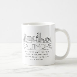 Baltimore Stylized Skyline | Benutzerdefinierter S Kaffeetasse