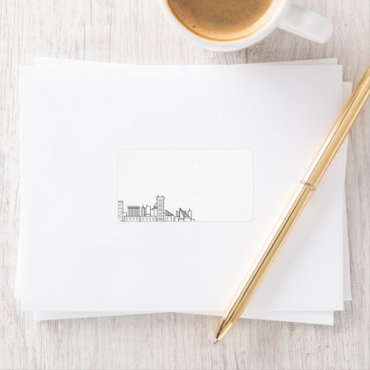 Baltimore Stylized Skyline | Blindkennzeichnung Adressaufkleber (Insitu)