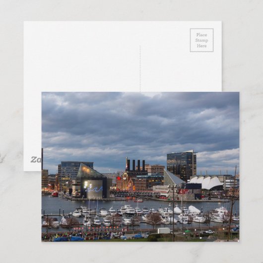 Baltimore Sundown Skyline Postkarte (Vorne/Hinten)