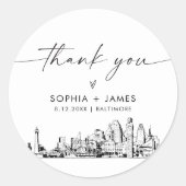 Baltimore Vielen Dank für Ihre Unterstützung 3" (B Runder Aufkleber (Vorderseite)