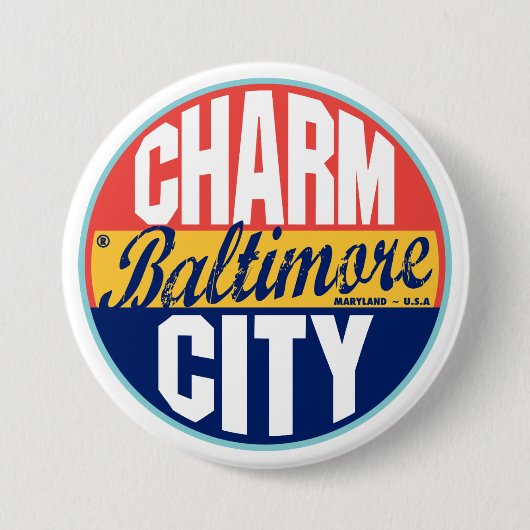 Baltimore Vintage Etikett Button (Vorderseite)