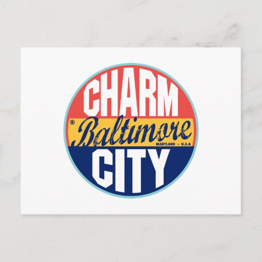 Baltimore Vintage Etikett Postkarte (Vorderseite)