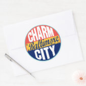 Baltimore Vintage Etikett Runder Aufkleber (Umschlag)