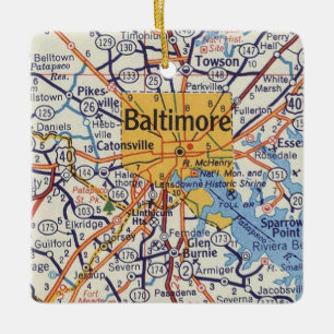 Baltimore Vintage Karte Keramikornament