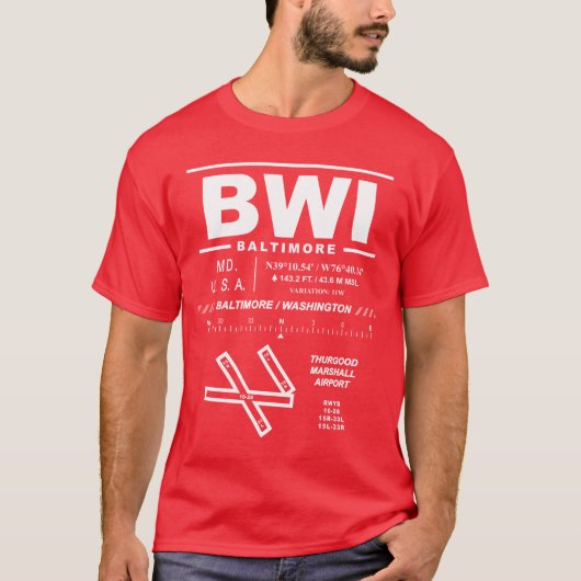 Baltimore/Washington Int'l Airport BWI T-Shirt (Vorderseite)