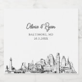 Baltimore Wedding Champagne Label Schaumweinetikett (Einzelnes Label)