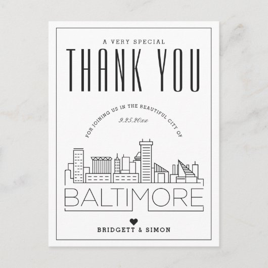 Baltimore Wedding | Danke, dass du gekommen bist!  Postkarte (Vorderseite)