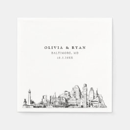 Baltimore Wedding Minimalistisch Paper Cocktail Na Serviette