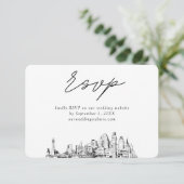 Baltimore Wedding Minimalistisch Sketch UAWG Begleitkarte (Stehend Vorderseite)
