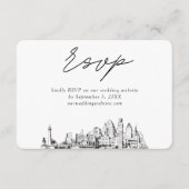 Baltimore Wedding Minimalistisch Sketch UAWG Begleitkarte (Vorderseite)
