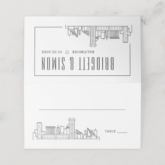 Baltimore Wedding | Place Table Name Cards Platzkarte (Außenseite Aufgefaltet)