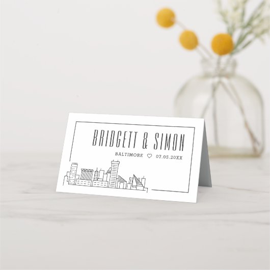 Baltimore Wedding | Place Table Name Cards Platzkarte (Rückseite)