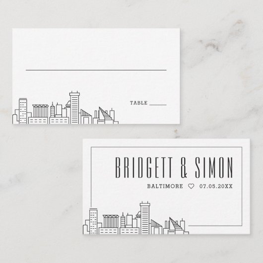 Baltimore Wedding | Platzkarten vorne und hinten (Vorne/Hinten)