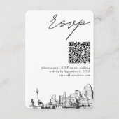 Baltimore Wedding RSVP QR Code Small Begleitkarte (Vorderseite)