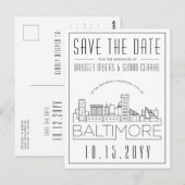 Baltimore Wedding | Stilisierte Skyline Save the D Postkarte (Vorne/Hinten)