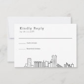 Baltimore Wedding | Stilisierte Skyline-UAWG RSVP Karte (Vorderseite)