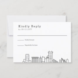 Baltimore Wedding | Stilisierte Skyline-UAWG RSVP Karte