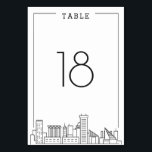 Baltimore Wedding | TISCHNUMMER<br><div class="desc">Eine einzigartige Hochzeitskarte für eine Tischnummer in der wunderschönen Stadt Baltimore, Maryland. Es bietet eine vereinfachte Tischnummer, die über einer stilisierten Version der einzigartigen Skyline der berühmten Stadt ruht. Dieser Artikel ist Teil einer umfangreicheren mehrteiligen Sammlung mit Artikeln, die auf den Tag der Hochzeit und nach Ihrer Hochzeitsfeier zugeschnitten sind....</div>