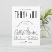 Baltimore Wedding | Vielen Dank + Foto-Karte Karte (Stehend Vorderseite)