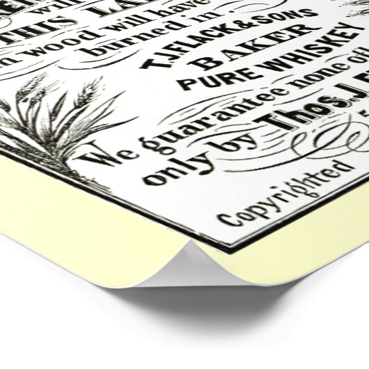 Baltimore Whiskey Vintag 1867 Poster (Ecke)