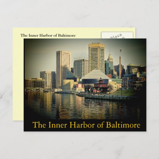 Baltimore's Inner Harbour Postkarte (Vorne/Hinten)