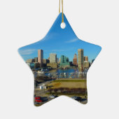 BaltimoreSkyline vom bundesstaatlichen Hügel Keramik Ornament (Rechts)
