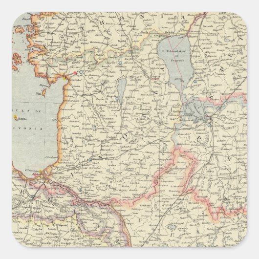 Baltische Staaten Quadratischer Aufkleber (Vorderseite)