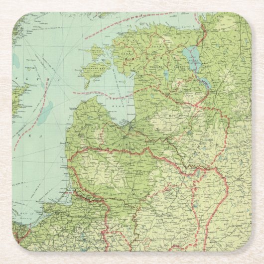 Baltische Staaten u. Ostpreußen Rechteckiger Pappuntersetzer (Vorderseite)