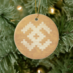 Baltische Symbole Gelb Vintage Keramik Ornament