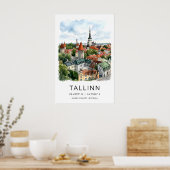 Baltische Tallinn-Stadtmauer-Kunst - Illustrierte Poster (Küche)