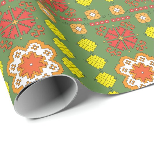 Baltisches Sonnemuster Geschenkpapier (Rolleneckpunkt)