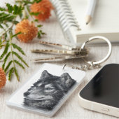 Balto Dog Illustration Schlüsselanhänger (Vorderseite rechts)