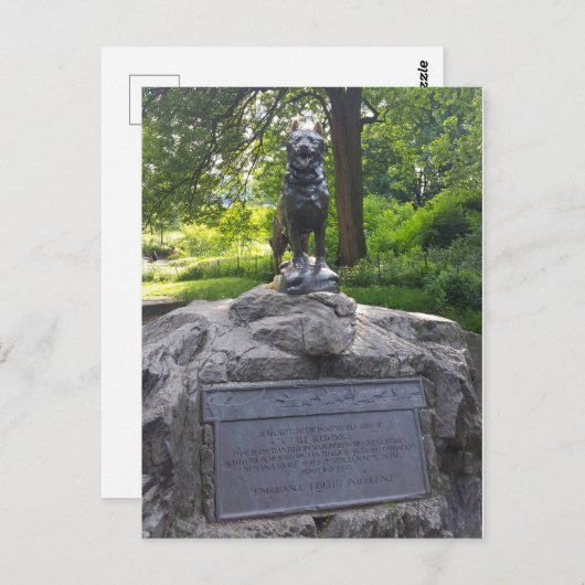 Balto-Statue im Central Park Postkarte (Vorne/Hinten)