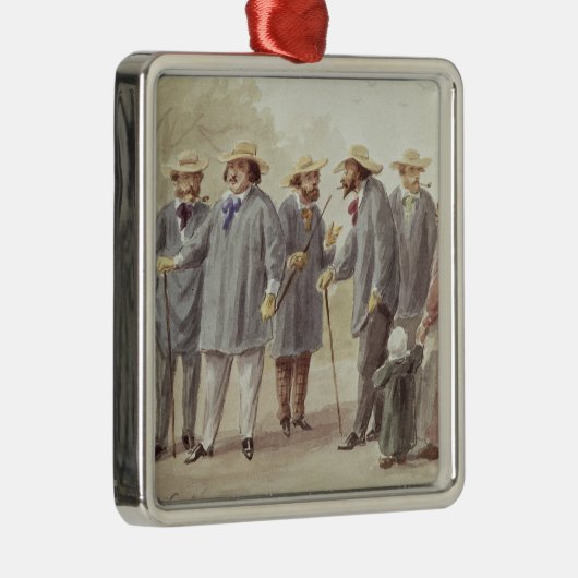 Balzac und Freunde Silbernes Ornament (Rechts)