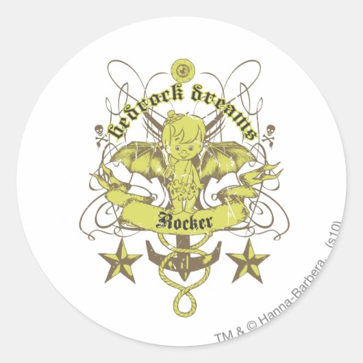 Bam Bam Bedrock Dreams Runder Aufkleber (Vorderseite)