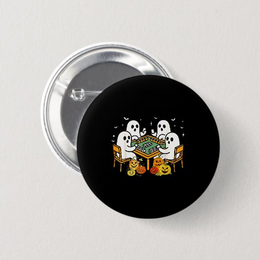 Bam Boo Halloween Ghost Mahjong Funny Costume Game Button (Vorne & Hinten)