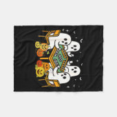 Bam Boo Halloween Ghost Mahjong Funny Costume Game Fleecedecke (Vorderseite (Horizontal))